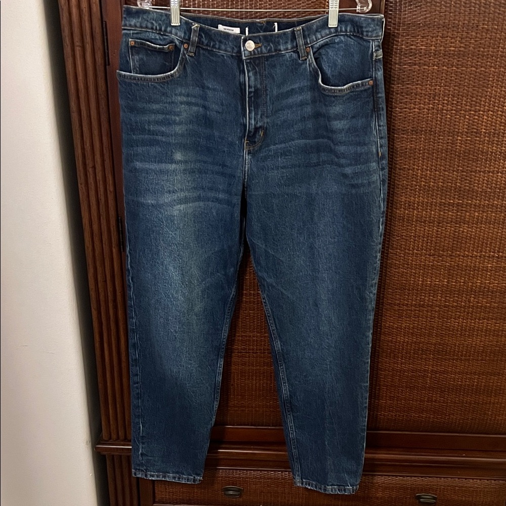 MANGO NEWMOM HIGH RISE BLUE JEANS